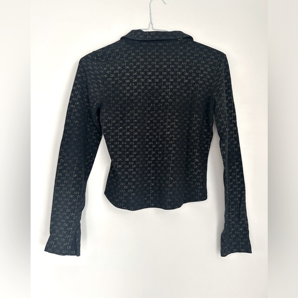DK NY Logo Collared Long Sleeve Shirt - Picture 6 of 8